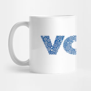 VOTE - Blue Distressed Circle Design Mug